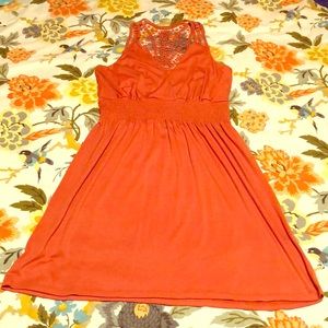 Harvest Orange Crochet-back Sundress
